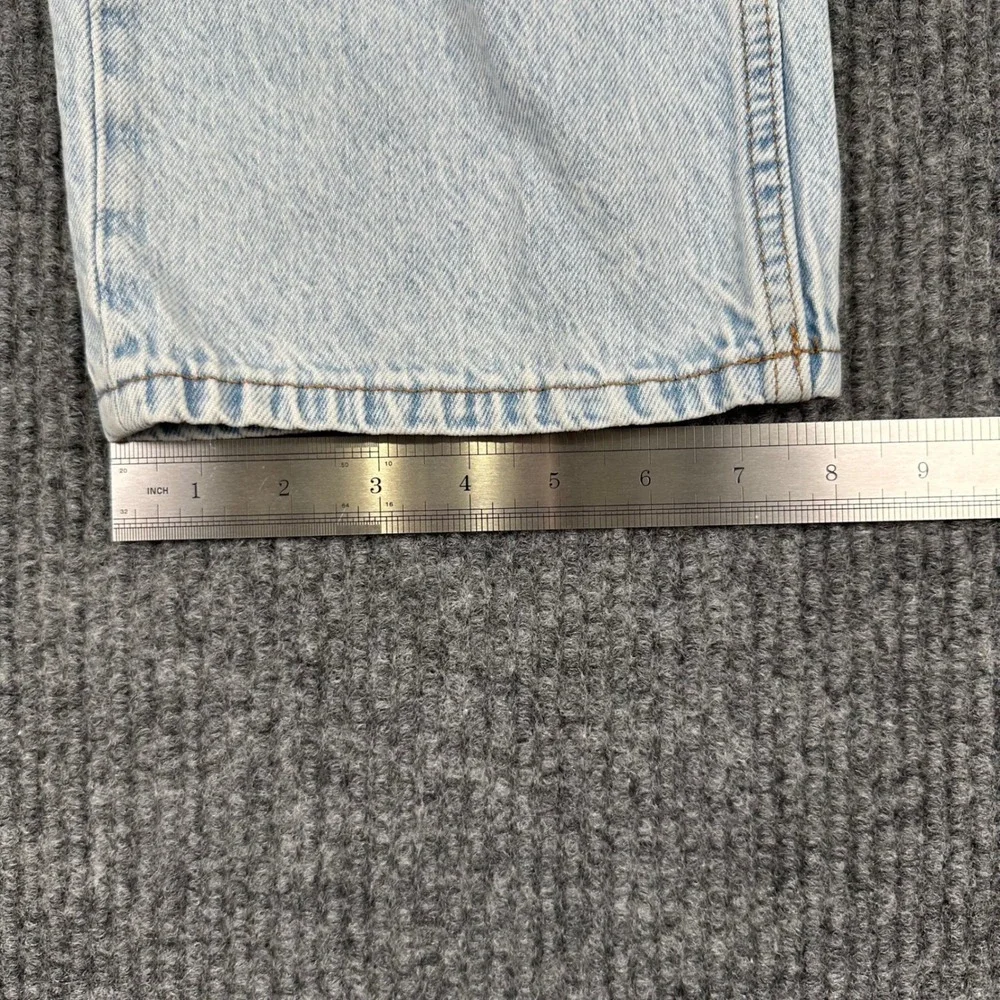 Aeropostale High Rise Baggy Jeans Size 2 Short‎ Light Wash Blue Denim Wide Leg